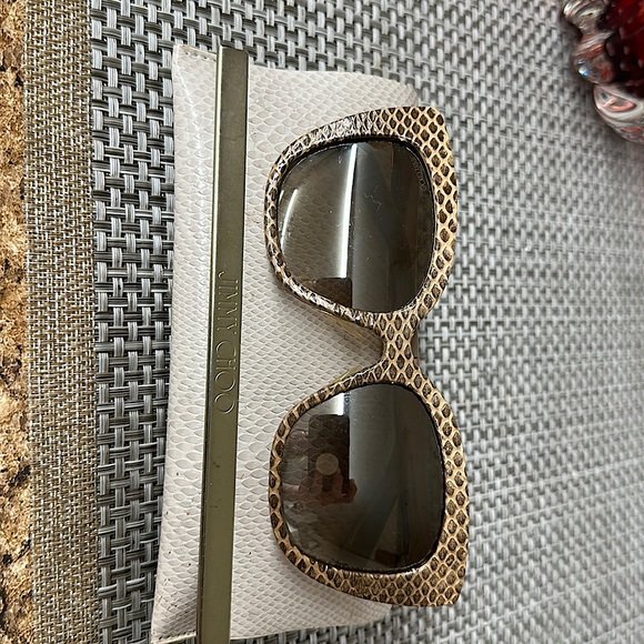 Jimmy Choo Accessories - Authentic Jimmy Choo python wrapped sunglasses, case & cleaning cloth. Paid $850